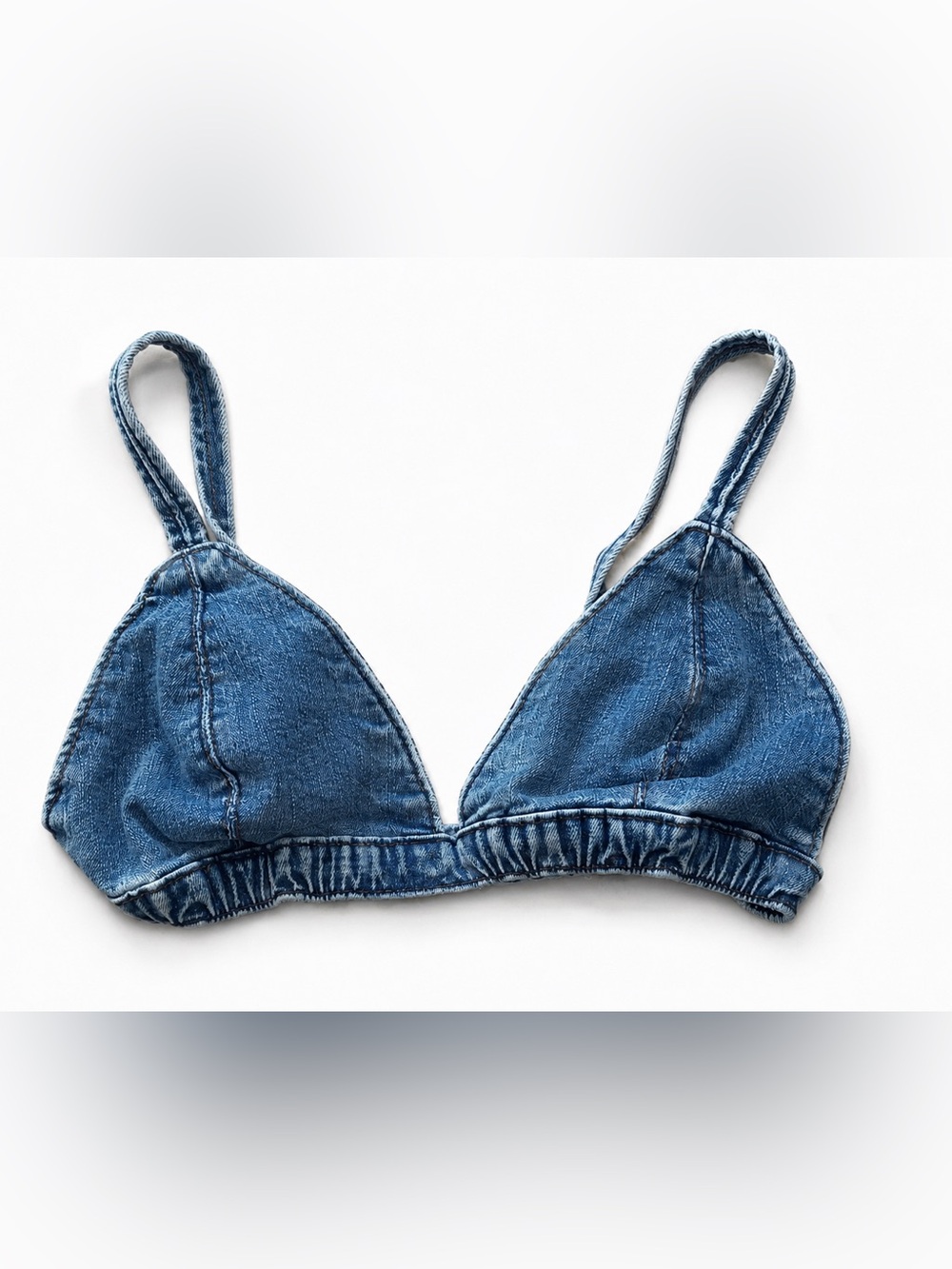 Denim Blue Triangle Bralette